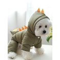 thumbnail image 4 of 1pc Pet Clothes For Winter Thick & Warm Hooded Jumpsuit Dinosaur Coat For Dogs & Cats, 4 of 4