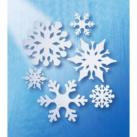 4' Shimmering Snowflakes in Light Blue, Set of 3