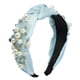thumbnail image 1 of Diadema anudada Unique Bargains para mujer con perlas de imitación azul, 1 of 7
