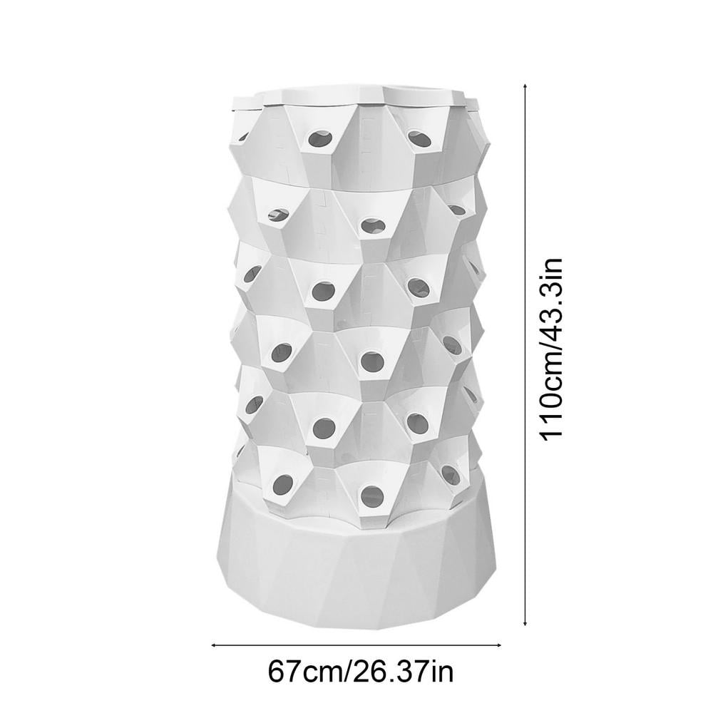 AIHOME Indoor Hydroponic Tower 48 Slots Hydroponic Vegetable Tower With Water Pump Apartment Flower Gardening Planter For Outdoor Spaces gently