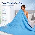 thumbnail image 6 of PYROEPLEEA 90" x 90" Cooling Blanket Queen Size for Hot Sleepers, Lightweight Breathable Soft Blanket for Night Sweats, Bed Sofa Travel, Clover Blue, 6 of 9