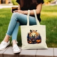 thumbnail image 3 of Happy Halloween Vampire Scottish Terrier BOO with Pumpkins Fun and Spooky Canvas Tote Bag Scottie Dog Lover Gifts Reusable Shopping Grocery Bag - 00018, 3 of 5
