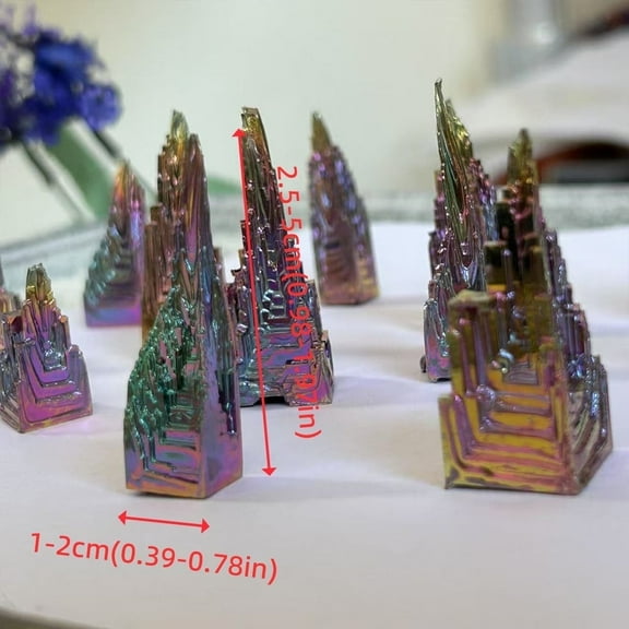 1 pc Bismuth Tower, Rainbow Aura Crystal Ore, Collectible Mineral Specimen, Small Decorative Sculpture for Home, Bar, or Coffee Shop