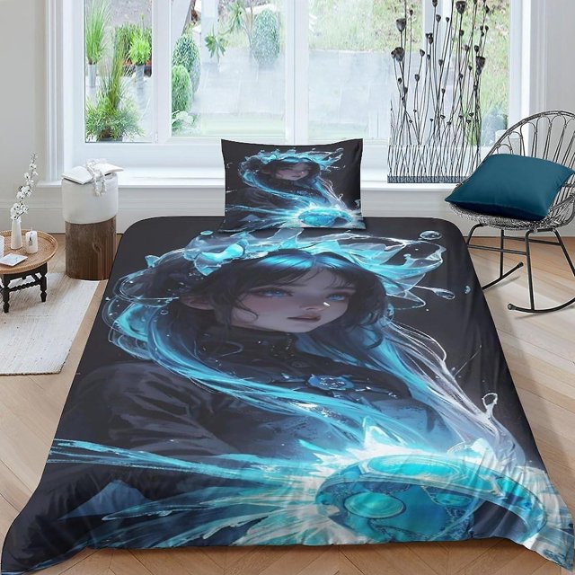 Arijorja Cartoon Bedding Set,3d Comics Quilt Duvet Cover Sets,comics Bed Cover Soft,comics Duvet Set With Zipper Single