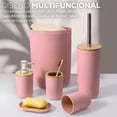thumbnail image 3 of Juego de 6 Piezas para Baño | Set de Accesorios de Plastico Para Baño | Kit de 6 pzas Modernos para Baño | Accesorios de Bambu, 3 of 4
