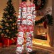 thumbnail image 1 of Puyaiuu Women 2 Piece Christmas Satin Pajama Set Cute Print Long Shirt Loose Shorts Matching Set Loungewear Gift, 1 of 5