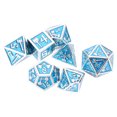 thumbnail image 4 of Juego de dados poliédricos de 7 piezas, dados de juego de mesa de mesa inodoro brillante de Metal con números claros para juegos de rol, color azul, 4 of 5