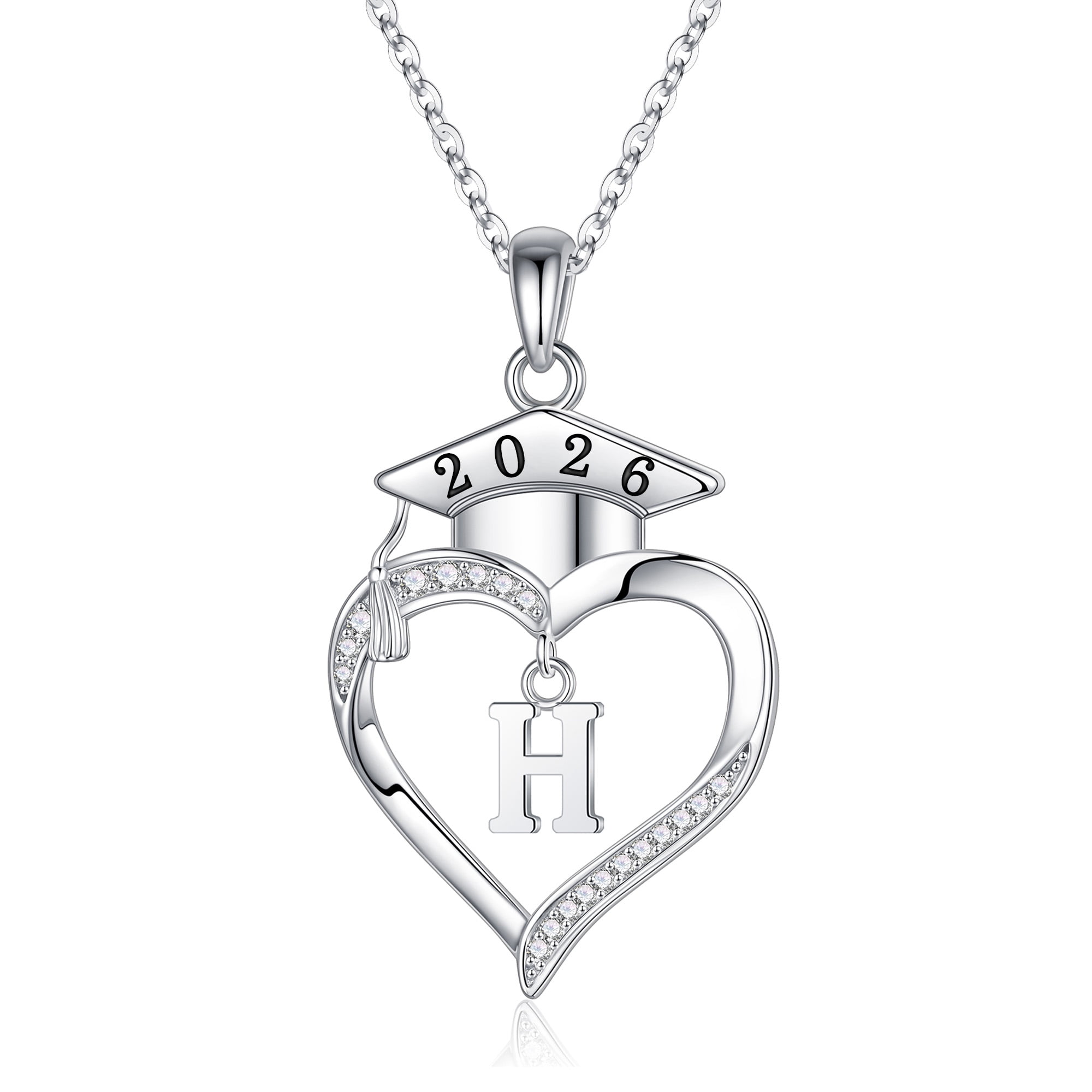 Iefil S925 Sterling Silver Heart Pendant Necklace for Women, Graduation Necklace Gifts, Graduation Gifts 2026, Fine Jewelry, H