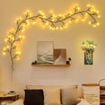 thumbnail image 1 of Warm Yellow, Tree Lights, Indoor Wall Decor Tree Lights Rattan 72 Led Lights Home Bedroom Decoration (plug-in), 1 of 5