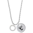 thumbnail image 1 of Delight Jewelry Silvertone Real Heroes Teach Eternity Ring Silvertone Script Initial Disc - C - Charm Necklace, 20"+3", 1 of 4