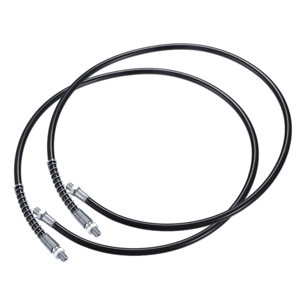 2 mangueras flexibles universales de 39 pulgadas NPT de 1/8 pulgadas para pistola de engrase, extensión de manguera de grasa flexible para remolque, antideslizante, Metal negro