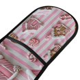 thumbnail image 4 of Yayeee Double Oven Mitt Kitchen Heat Resistant Baking 35" x7" Quilted Glove, Pink Gingerbread Houses, 4 of 6