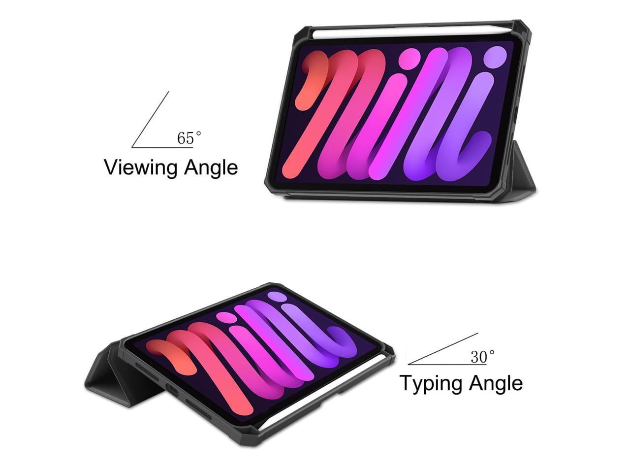 New iPad Mini 6 Case 2021 with Pencil Holder - [Full Body Protection + 2nd Gen Apple Pencil Charging + Auto Wake/Sleep], Soft TPU Back Cover for 2021 iPad Mini 6th Generation 8.3 inch