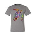thumbnail image 2 of Wild Bobby, Colorful Rainbow Sea Turtle Animal Lover Men's Graphic T-Shirt, Heather Grey, Small, 2 of 3