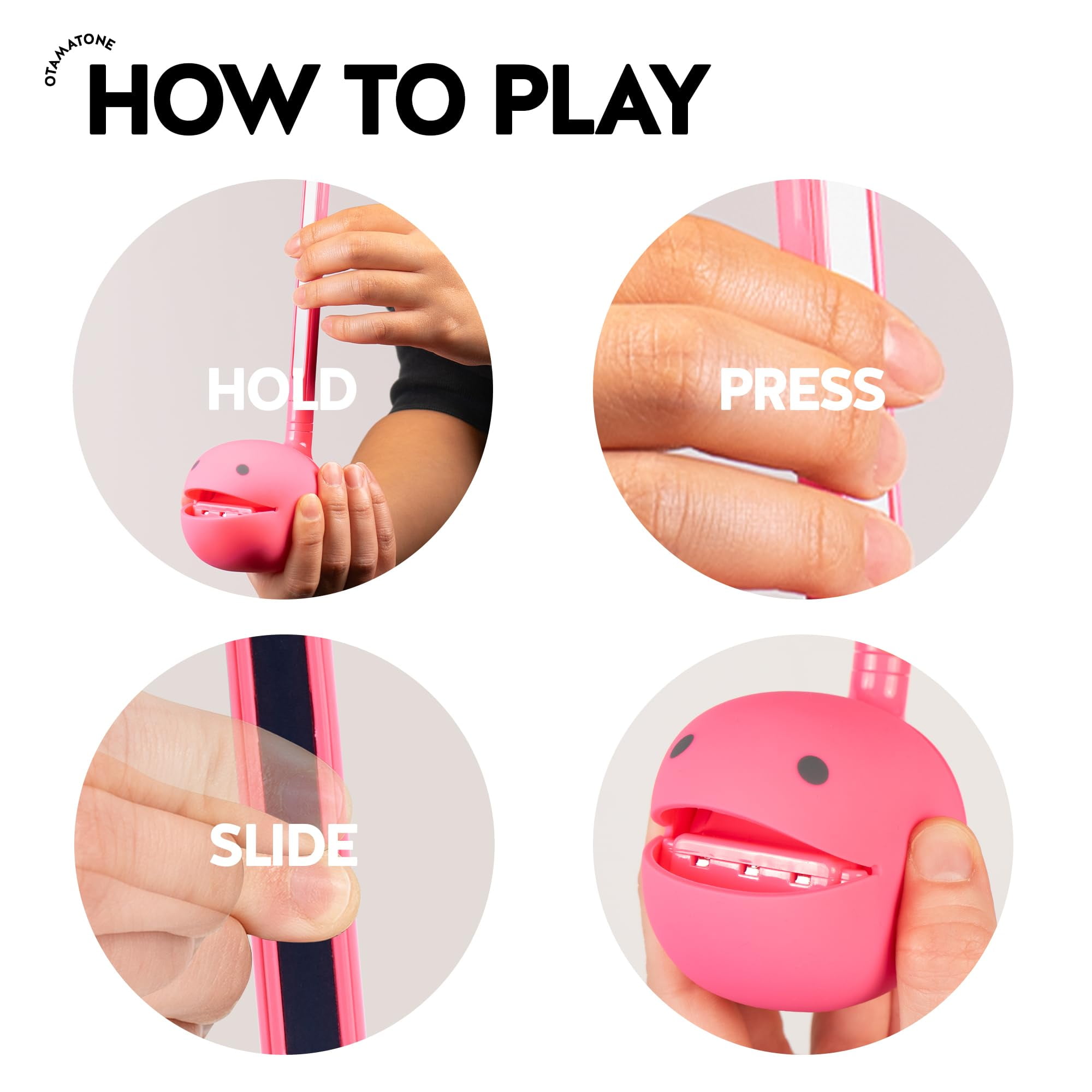 Otamatone Electronic Musical Instrument Toy for Children Unisex Adults - Hot Pink