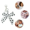 thumbnail image 3 of Unique Bargains 1 Pc Fashion Bow Scarf Polka Dot Print Handbag Charm Bag Accessories White, 3 of 5