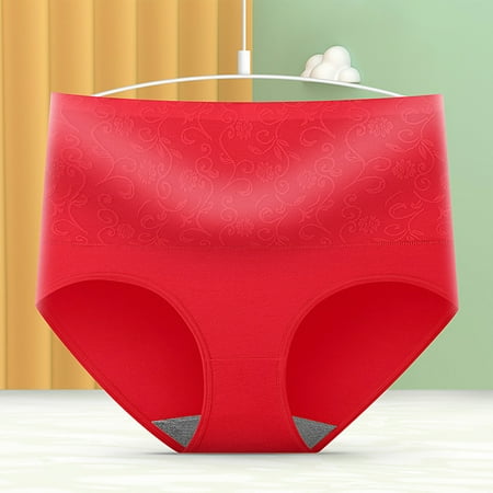 

TOWED22 Panties For Women Plus Size Seamless Panties for Women No Show Panties V-shape Panties Invisible Underwear for Women Red