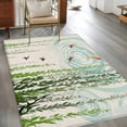thumbnail image 2 of Spring Green Leaves Area Rugs 2.7'x5', Washable Small Throw Rugs for Kitchen Bedroom, Japanese Koi Fish Birds Vintage Indoor Outdoor Rug Non-Slip Low Pile Carpet Runner Reversible Floor Mats, 2 of 8