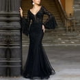 thumbnail image 1 of Robes Formelles Grande Taille Femmes Invité de Mariage Dames Dentelle Noire Aguichant Ajustée Sirène Banquet Soirée Longue Robe Grande Taille Robe d'Invitée de Mariage Noire m, 1 of 5