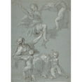 thumbnail image 3 of Pietro Antonio de' Pietri 14x18 Black Modern Framed Museum Art Print Titled - Allegorical Composition with Figures of Painting and Fame (1663-1716), 3 of 5