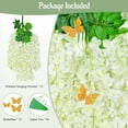 thumbnail image 3 of 12 Pack Wisteria Hanging Flowers, 3.6 Feet White Wisteria Artificial Flowers, Wisteria Garland with 3D Butterfly, Hanging Vines for Brdroom Wedding Home Party Wall Decor (White, 12pcs), 3 of 5