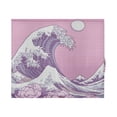 thumbnail image 2 of Wave and Blossom Illustration Door Curtain 25x40in Privacy Mesh with UV Protection Tie Back Rod Pockets, 2 of 10