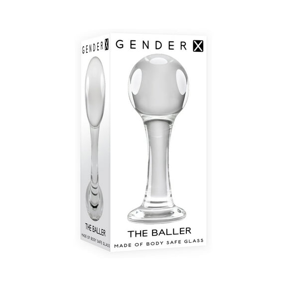 Evolved - Gender X GX Baller Round Glass Anal Plug Clear
