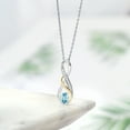 thumbnail image 4 of Gem Stone King 0.72 Ct Blue Zircon E-F Lab Grown Diamond 925 Silver and 10K Yellow Gold Pendant, 4 of 4