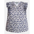 thumbnail image 5 of Terra & Sky Women's Plus Sleeveless Eyelet Ruffled Trim Cotton Tank Top, Sizes 0X-5X, 5 of 5