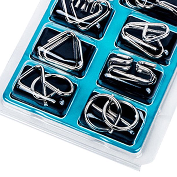 Juego de enlaces de nueve anillos rompecabezas de Metal JShteea juguetes educativos para niños libre de BPA