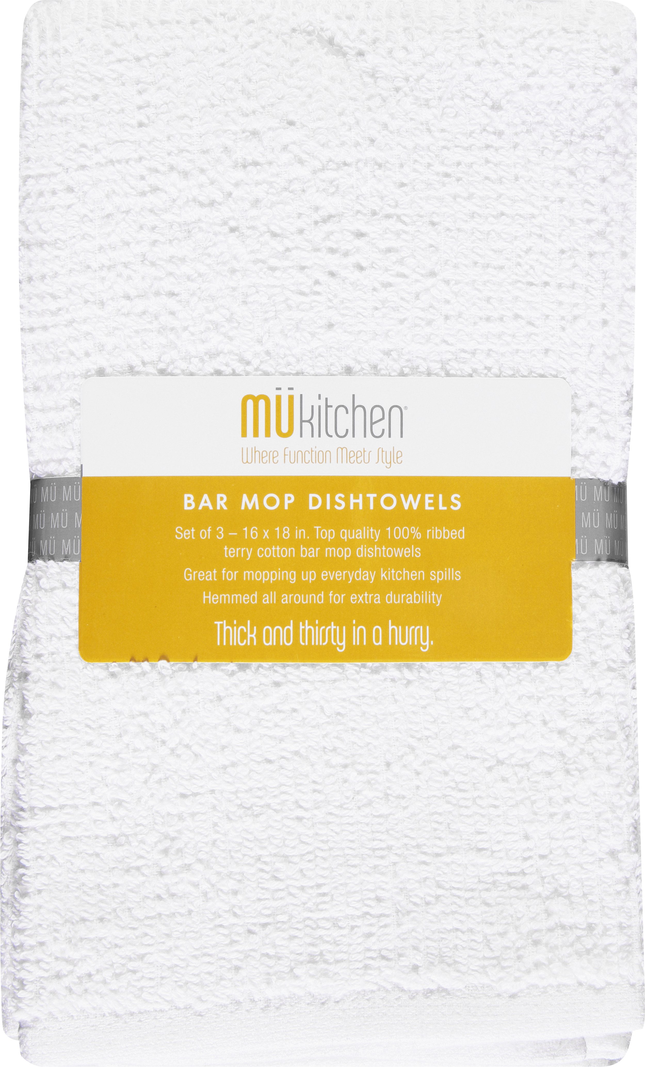 9pk Bar Mop Cloths White - MU Kitchen