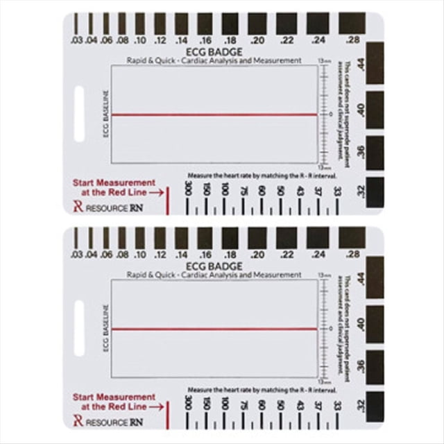 2 Reglas de Medición de 7 Pasos, Calibrador Transparente Portátil de Plástico, Herramienta de Evaluación de ECG Vertical y Horizontal.