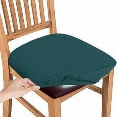 Fundas de terciopelo para asiento de silla, funda de cojín de asiento lavable y extraíble, fundas de silla para comedor, cocina, oficina (azul verdoso, juego de 4) Decoración del hogar