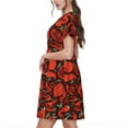 thumbnail image 2 of Balery Tomatoes And Chili Vestidos sueltos de manga corta para mujer, vestidos de verano 2025, vestidos casuales de corte A con vuelo., 2 of 6
