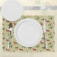thumbnail image 3 of Ambesonne Christmas Place Mats Set of 4, Damask Snowflake Deer, Standard Size, Dark Green Avocado Green, 3 of 6