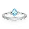 thumbnail image 2 of Birthstone Oval Ring with Shoulder Accents - Blue Topaz (December), 2 of 5