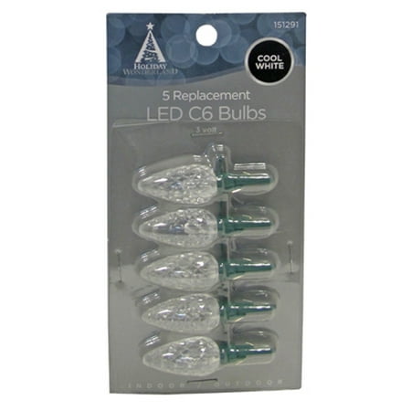 Christmas Lights Led Replacement Bulb, C6, Cool White, 5 PK., Noma Christmas Lights Led Replacement Bulb, C6, Cool White, 5 PK., Noma - Christmas Lights Led Replacement Bulb, C6, Cool White, 5 PK., Noma