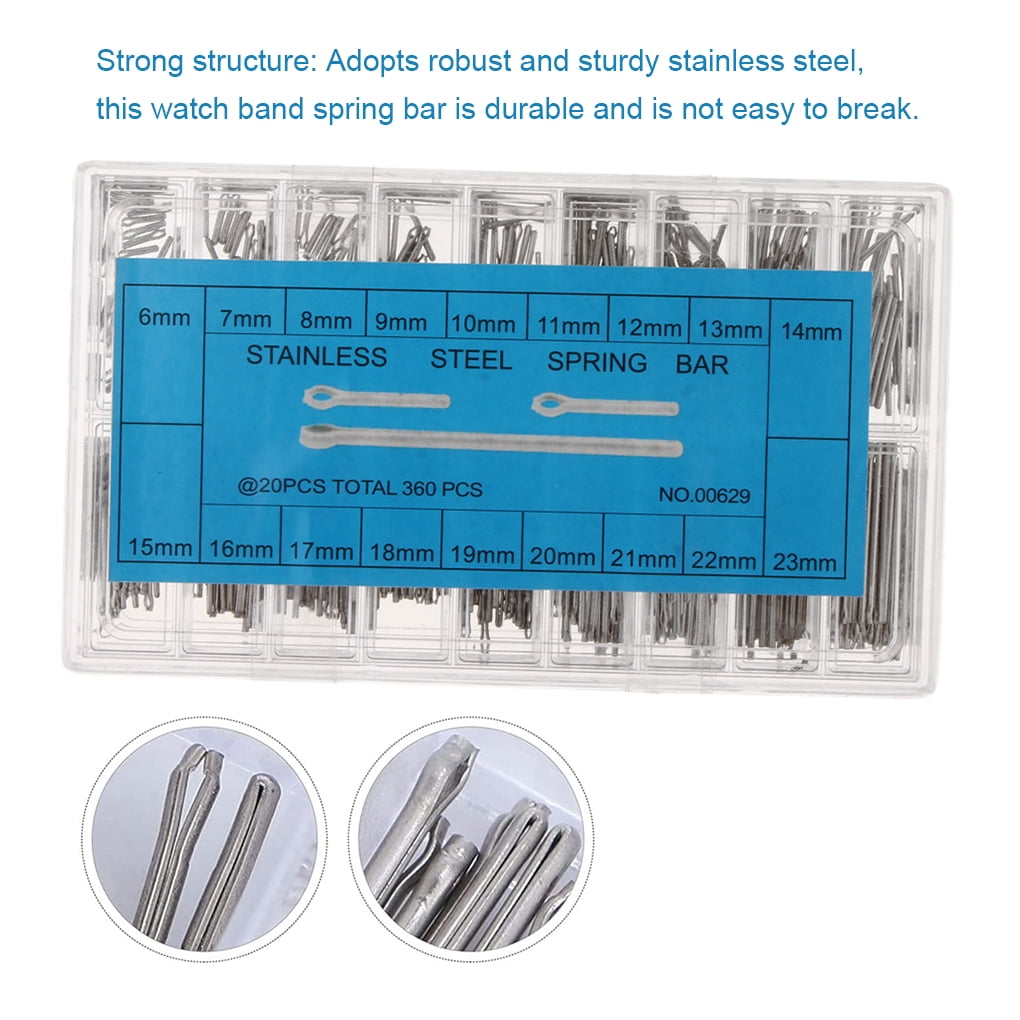 ziyahi 360 Pieces Set Stainless Steel Watch Band Spring Bars Replacement 6 23mm Strap Links Replacing Parts Wristwatch Maintenance Walmart