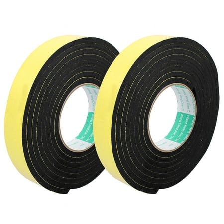 30mm Width Single Side Self Adhesive Shockproof Sponge Foam Tape 2M Length 2Pcs