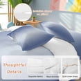 thumbnail image 2 of Ombre Bedding Duvet Cover Set Full Size 4 Pieces Navy Blue Gradient Soft Twill Plush Quilt Cover, Include 1 Duvet Cover 1 Flat Sheet And 2 Pillow, 2 of 7