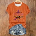 thumbnail image 2 of Clearance! HCURIBAD Shirts for Women, Women's Casual Letter Printed Round Neck Short Sleeve Top Halloween Witch T Shirt, Womens Graphic Tees, Halloween Shirts for Women 1PC T-Shirt Orange S, 2 of 4