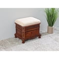 thumbnail image 2 of Windsor Carved Wood Upholstered Vanity Stool - Walnut, 2 of 3