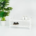 thumbnail image 4 of PJ Wood Stackable Wood Shoe Rack Organizer Shelf Closet Entryway Bedroom, White, 4 of 11