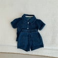 thumbnail image 4 of Huowey Toddler Boys Denim Outfits Set Casual Summer Two Piece Toddler Clothes Elastic Waist Comfortable Playwear For 1-5 Year Olds Boho Dailywear, 6-7 Years, 4 of 4