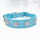 thumbnail image 5 of Collar de perro con diamantes de imitación, collar de perro con diamantes de imitación y flores bonitas, collar brillante, Collar de cuero de PU, tamaños ajustables grandes (M) 42*2,5 CM, 5 of 5