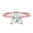 thumbnail image 3 of 1.30 Carat Moissanite Natural Diamond 14K Solid Rose Gold Solitaire Engagement Rings For Womens In Ring Size 7.5, 3 of 8