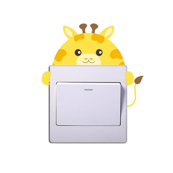 Small Cute Cartoon Animal Switch Sticker Nursery Kids Decals Cartoon Bedroom Removable Wall Decals PVC Home Wallpaper