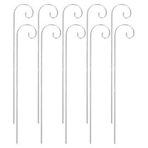 WORGEOUS  10 Pcs Small Shepherds Hook Hooks for Outdoor Plants Silver