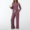 thumbnail image 5 of Womens 2 Piece Lounge Sets Fall Outfits Neck Sweater Matching Sweat Suits Pajamas Clothes Pockets, 5 of 19