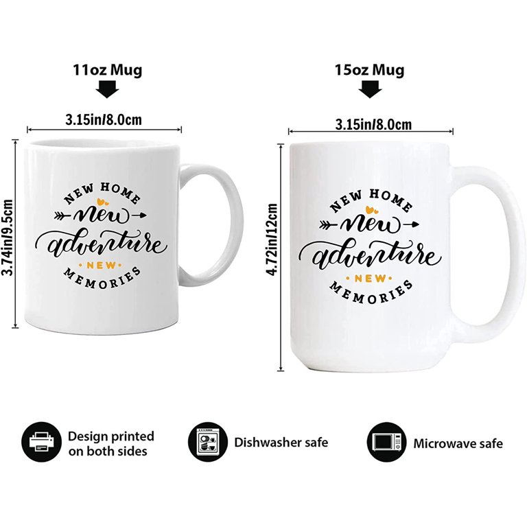 Housewarming Presents for New Home - Unique House Warming Gifts Ideas - New  Home New Adventure New Memories Couple Coffee Mug Set
